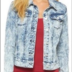 Acid wash light denim jean jacket